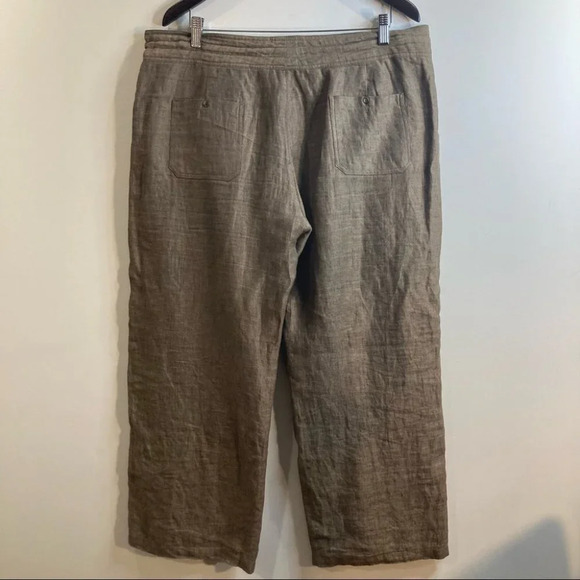 TATUM & OLIVIA Sz 14 Linen Lined Straight Leg Pants with Pockets - Picture 7 of 8